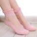 Load image into Gallery viewer, Women Lace Ruffle Ankle Sock Hot Sale Ultrathin Transparent Beautiful Crystal Lace Elastic Short Ankle Length BK Transparent