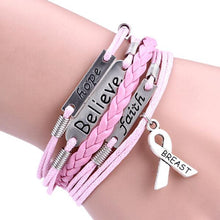 Load image into Gallery viewer, Hope Believe and Faith - Show Your Support Breast Cancer Awareness Jewelry